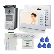 ENVÍO LIBRE 7 “Pantalla de Color de Vídeo Teléfono de Puerta de Intercomunicación Kit + 2 + Cámara Timbre de la fuente de Alimentación de Control de Acceso RFID Al Aire Libre En la Acción