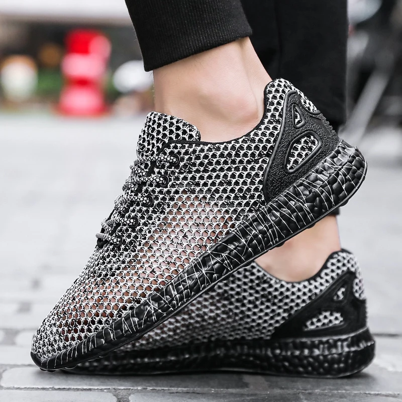 2019 Mens Sneakers Casual Men Summer Cool Shoes Breathable Spring Zapatillas Hombre Fashion Lace Up Black Shoes Male Footwear