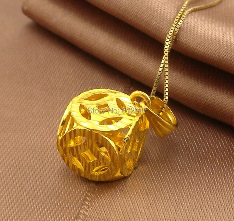 

Authentic 24k Yellow Gold Pendant/ 3D Lucky Square Money Coin Pendant/ 4.05g