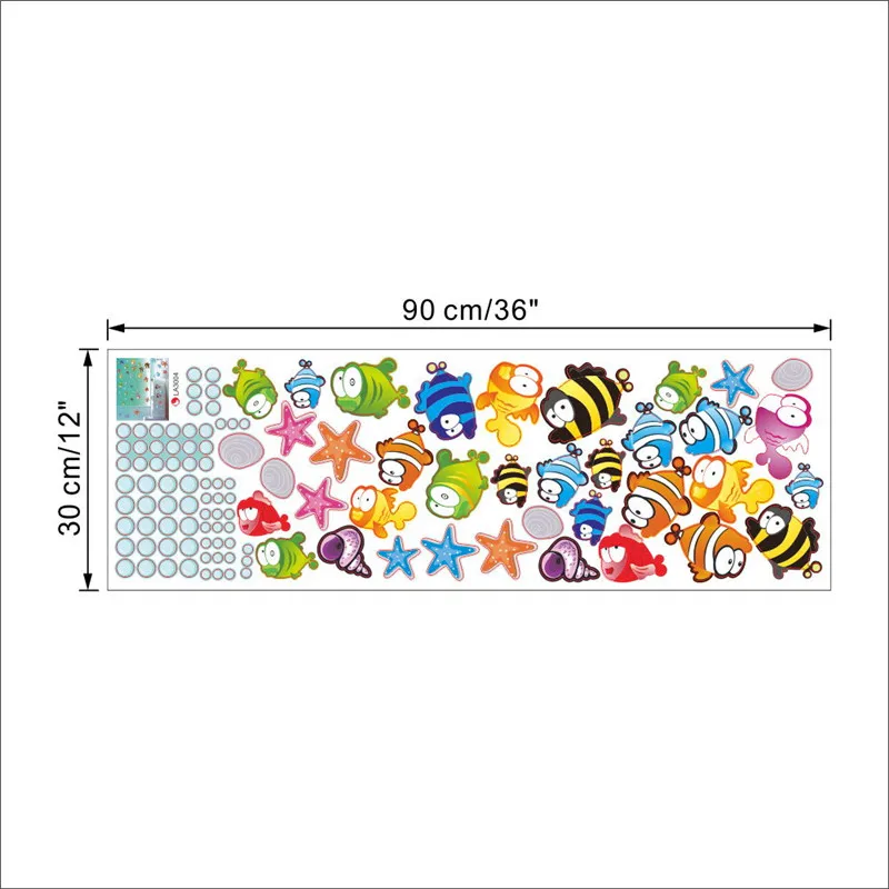 % Underwater Fish Starfish Bubble Wall Sticker For Kids Rooms Cartoon Nursery Bathroom Children Room Home Decor Wall Decals Home Decor
