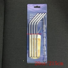 100 набор многоразовые прямые изогнутые соломинки из нержавеющей стали с 1 шт. Чистящая щетка для очистки Кофе Молоко посуда для напитков