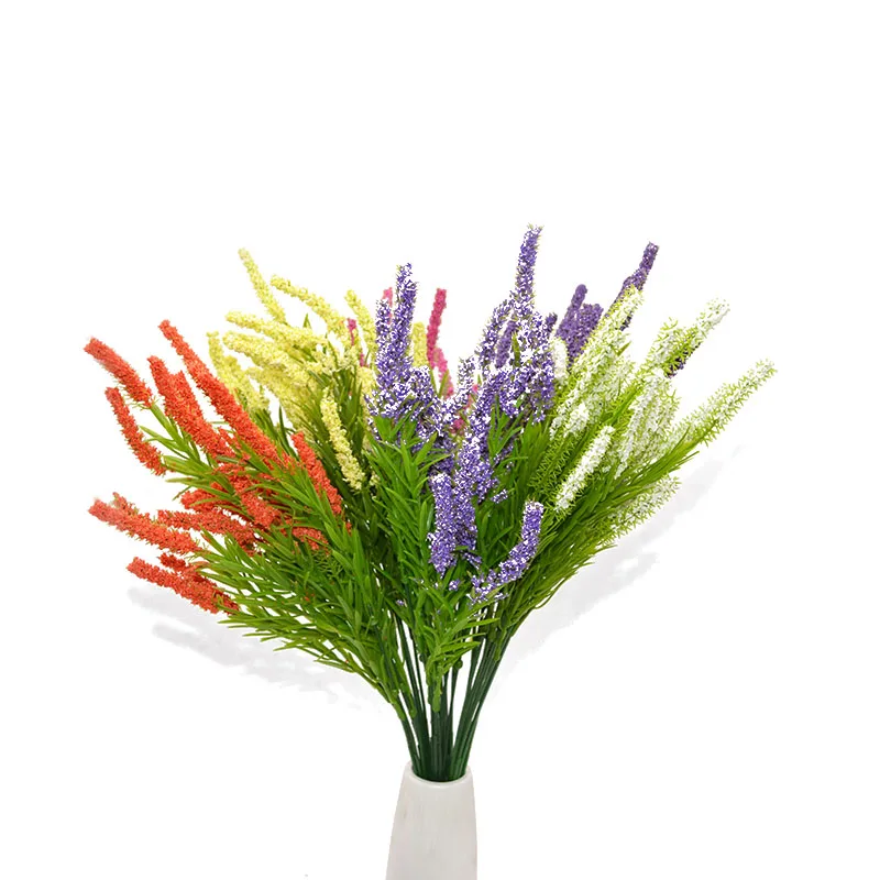 7 Bunch Romantic Provence decoration lavender flower silk Artificial Flowers For Wedding Party Garden Decor grain decorative 7z 7 Bunch Romantic Provence decoration lavender flower silk Artificial Flowers For Wedding Party Garden Decor grain decorative 7z