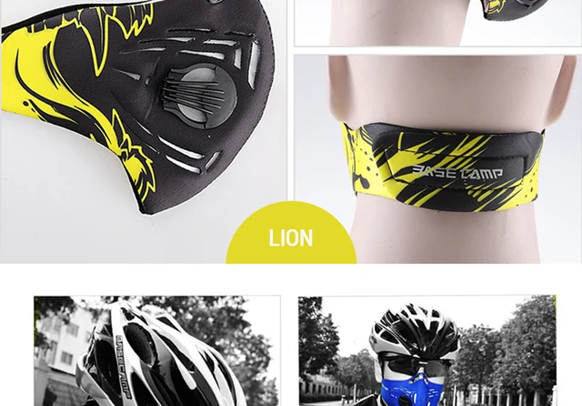 BASECAMP maska rowerowa Aktywna ochrona przed zanieczyszczeniami Carbon maski pyłoszczelna Góra rower sport Road maski rowerowe twarz okładka -