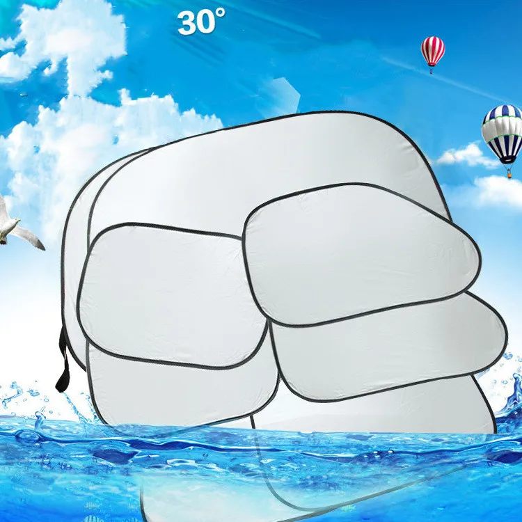 Silver Coated Sun Block Suit for Automobile in Summer with Front Shield Side Shield and Back Shield Car Accessories