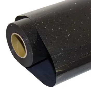 

Black Glitter Heat Transfer Vinyl Press Film For Plotter T-shirts Glitter Holographic Iron-on 50cm50cm