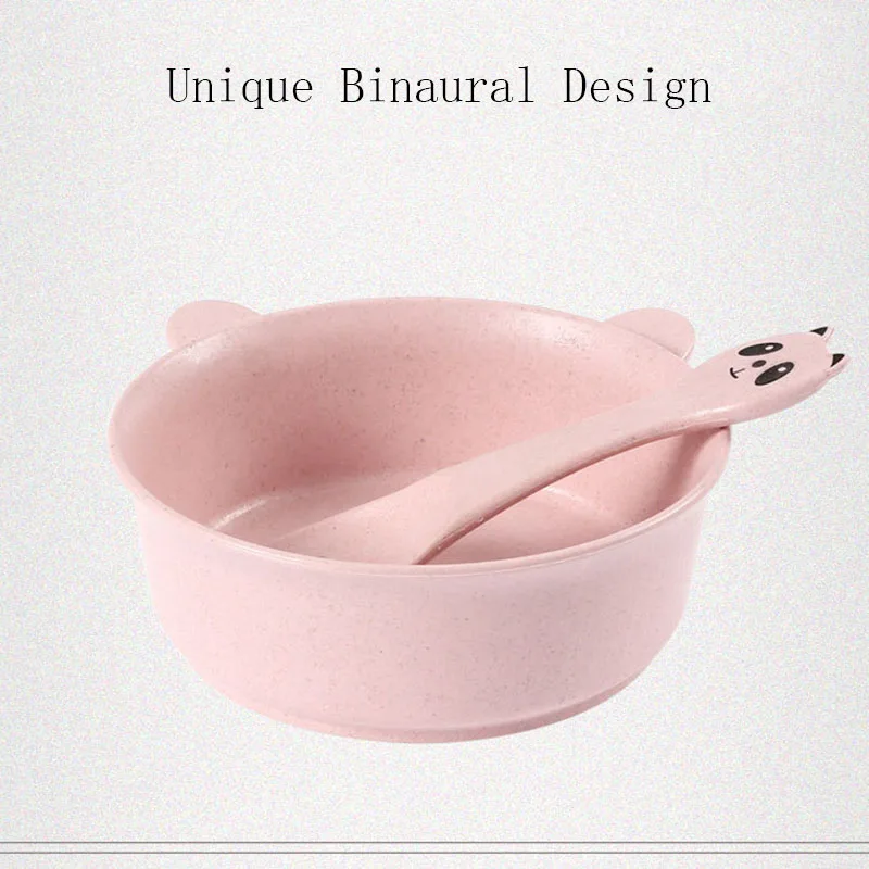 2 Pcs/Set Baby Feeding Food Tableware Panda Wheat Kid Dishes Eco-Friendly Children Training Dinnerware Plate Bowl Spoon 2 Pcs/Set Baby Feeding Food Tableware Panda Wheat Kid Dishes Eco-Friendly Children Training Dinnerware Plate Bowl Spoon