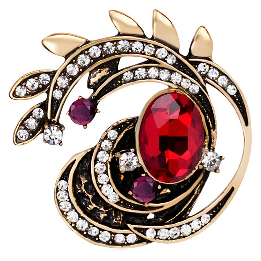 Charming Big Crystal Brooches Flowers Style Brooch Pins Fashion Wedding