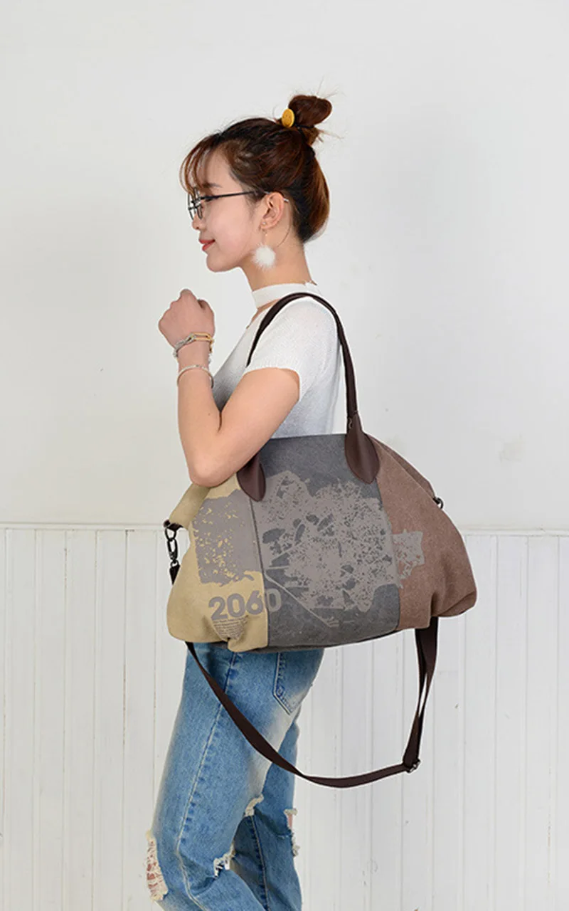 Women Vintage Handbag Canvas Hobos Casual Shoulder Bag Graffiti Trapeze Totes Luxury Handbags Women Bags Designer Bolsa SS0308 (11)