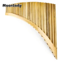 Left Hand Romanian Folk Instrument Natural Bamboo Pan Flute Panpipes 25 Pipes C Key Wind Panflute Flauta Handmade