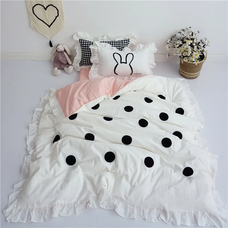3Pcs Baby Bedding Set Cotton Embroidery Baby Bed Linen Newborn Crib