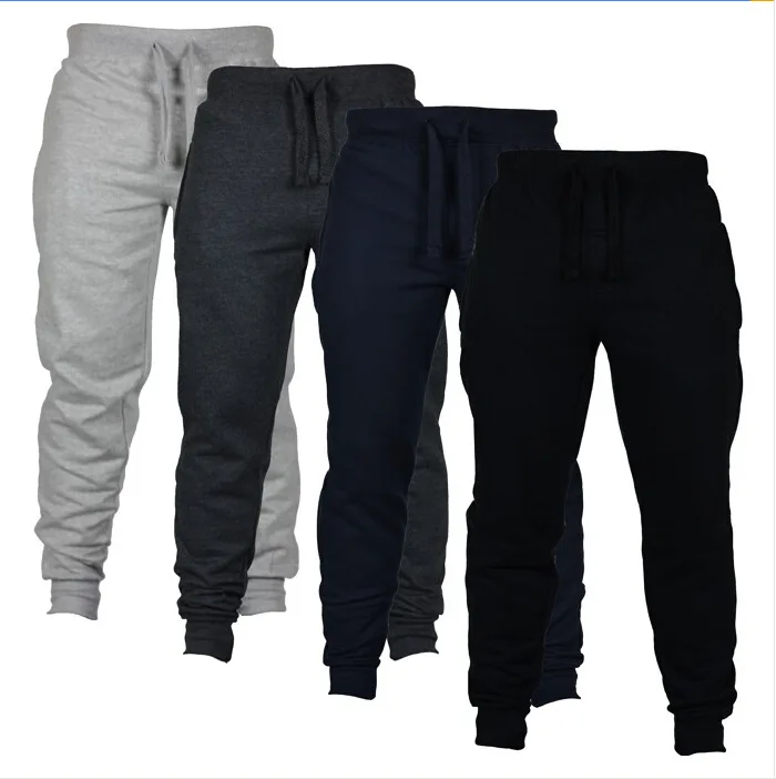 

NEW 2019 Autumn Winter Casual Joggers elastic waist solid beam foot pants Men Drawstring Hip Hop Fitness Trousers men