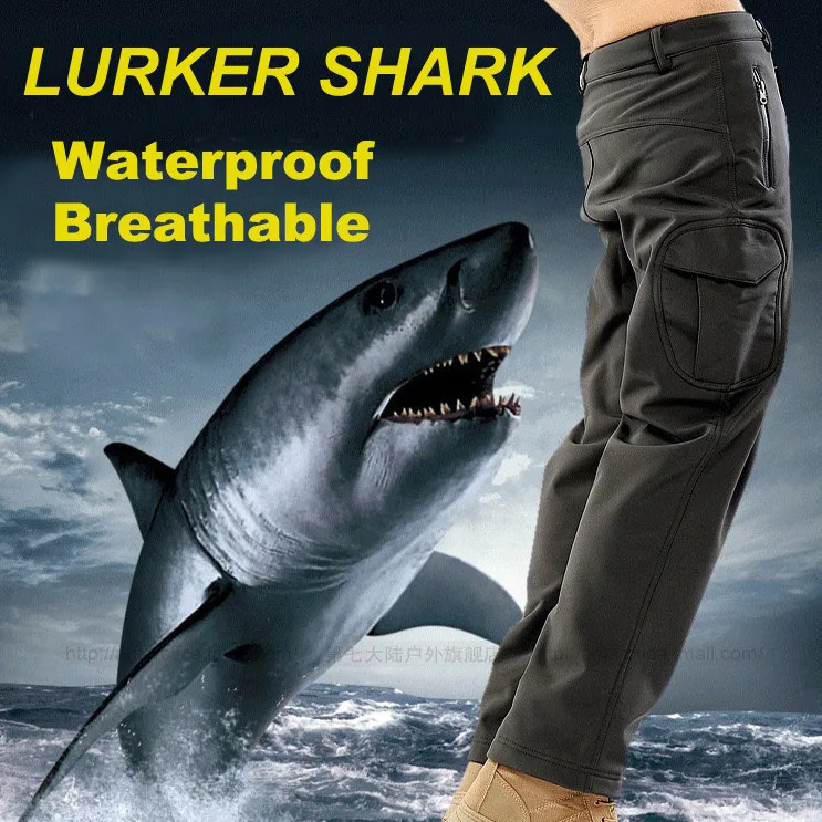 Уличные тепловые тактические камуфляжные и Походные штаны Shark Skin для мужчин