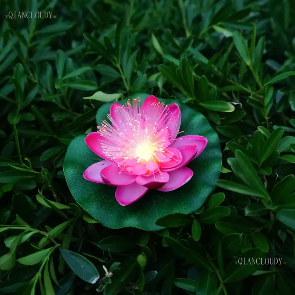 5 шт. роза искусственный светодиодный свет поддельные листья лотоса цветы вода Лилия плавающий бассейн растения свадебные цветочные украшения C70