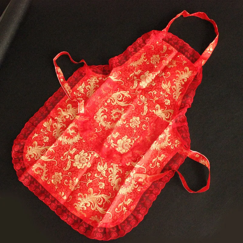 50pcs Traditional Chinese Wedding Lace Apron Sleeveless Aprons Bride