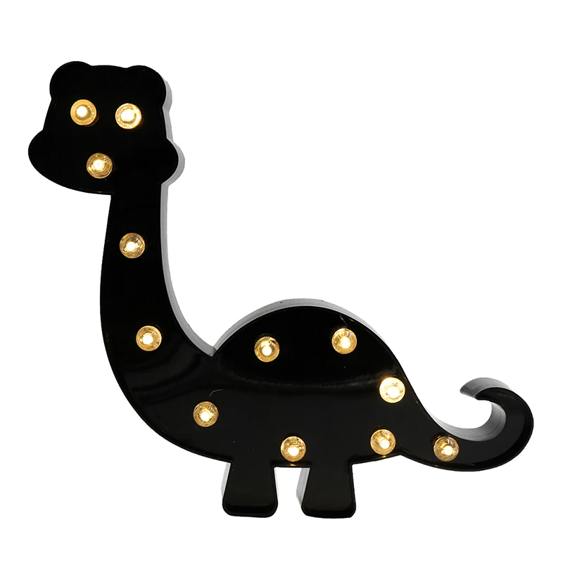 Lanpulux милый динозавр моделирование ночные светильники Зеленый Черный Белый прикроватные теплые белые лампы для животных украшение дома детский подарок - Испускаемый цвет: Black