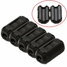 Cabo de ferrite núcleo preto filtro, níquel-zinco ruído supressor emi rfi clipe choque ferrite filtros 3.5mm, 5 peças