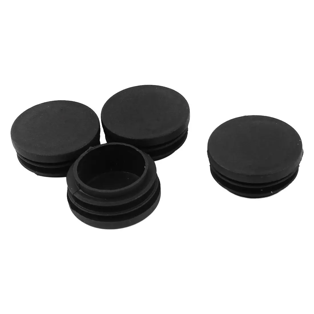 de pl/ástico negro y acanalados paquete de 4 Tapones de inserci/ón redondos