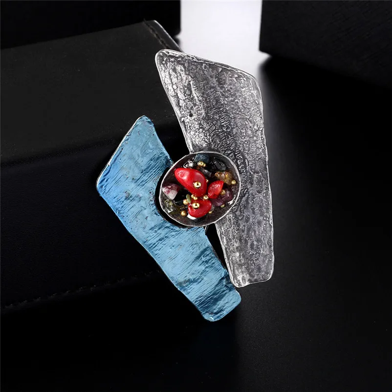 ADOLPH Star Vintage Geometry Stone Woman Brooches Large Insect Brooch Pin Fashion Dress Coat Accessories Cute Jewelry New - Окраска металла: B