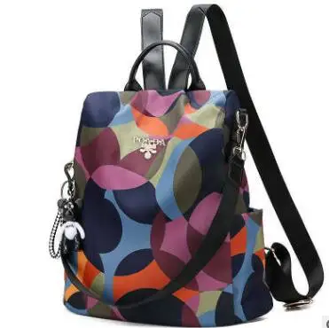 

New Printed Oxford Canvas Shoulder Bag Women's College Wind Burglar-proof Girl Student's Backpack Leisure Backpack