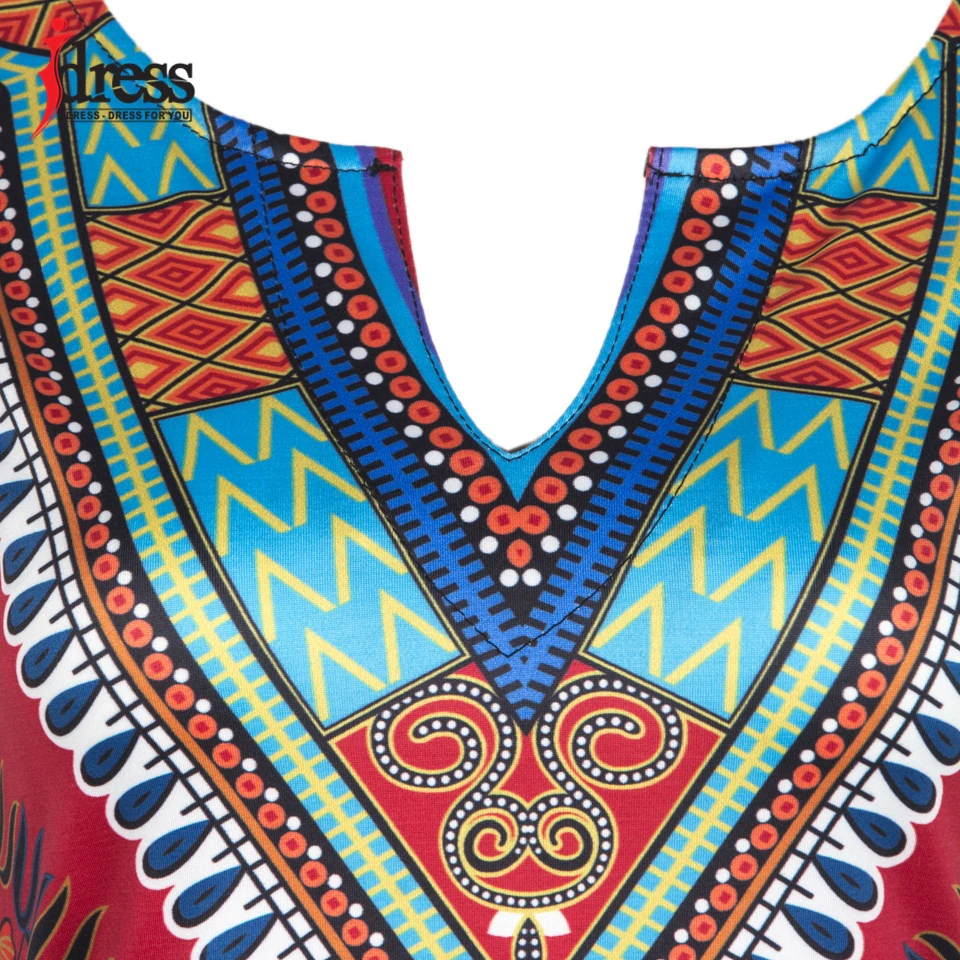 IDress, сексуальное женское летнее платье, традиционное Африканское Платье с принтом, бодикон, повседневные платья, короткий рукав, Дашики, Пляжное Платье
