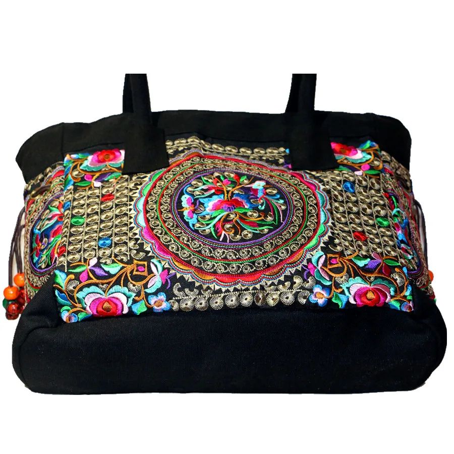 Женская Холщовая Сумка тоут с цветочной вышивкой и бисером|shoulder bags|bag largebag hand |