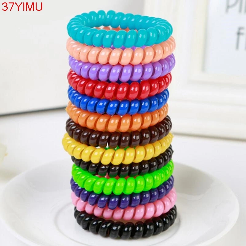 Telephone Wire Gum Girls Hair Accessories Hair Tie Hair Rope Candy Color Scrunchie Elastic Ring Elastic Hair Band Telephone Wire Gum Girls Hair Accessories Hair Tie Hair Rope Candy Color Scrunchie Elastic Ring Elastic Hair Band