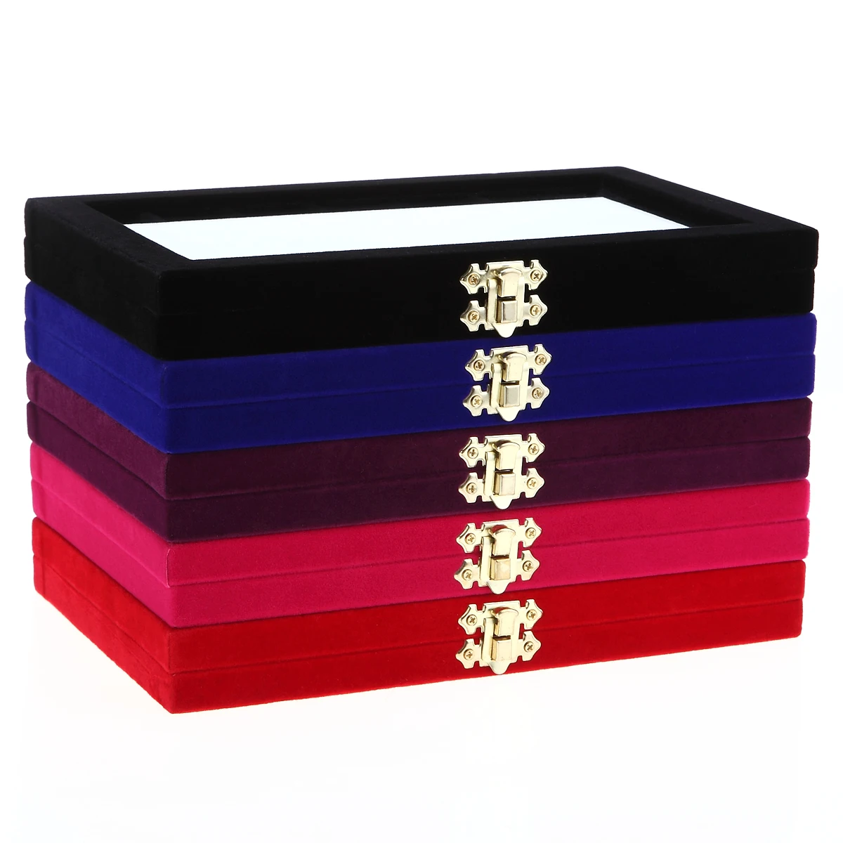 

1Pcs 28 Grids Storage Box Plush Jewelry Case Nail Art Rhinestone Container Display Metal Buckle Design Manicure Tool 5 Colors