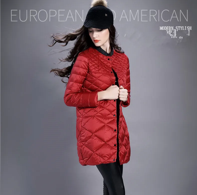 Women White Duck Down Jacket Padded Coats O-Collar Winter Jackets For Female 2018 New Long Korean Style Women Coat AS038 (4)