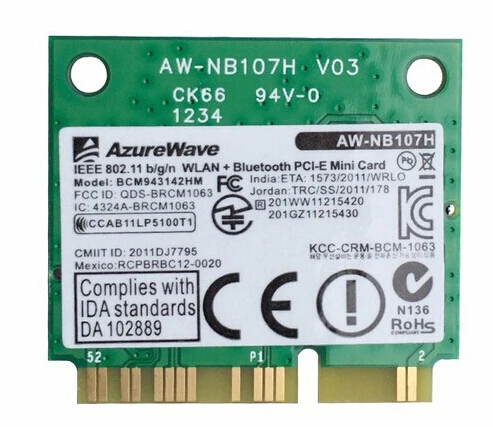 Новый Broadcom BCM943142HM + Bluetooth 4.0 Wireless Wifi мини pci-e карты для HP ноутбук sps 753076-001 бесплатно