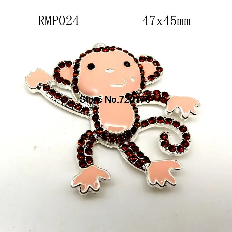47x45mm Zinc alloy Enamel Little monkey Pendants in silver for font b Jewelry b font font