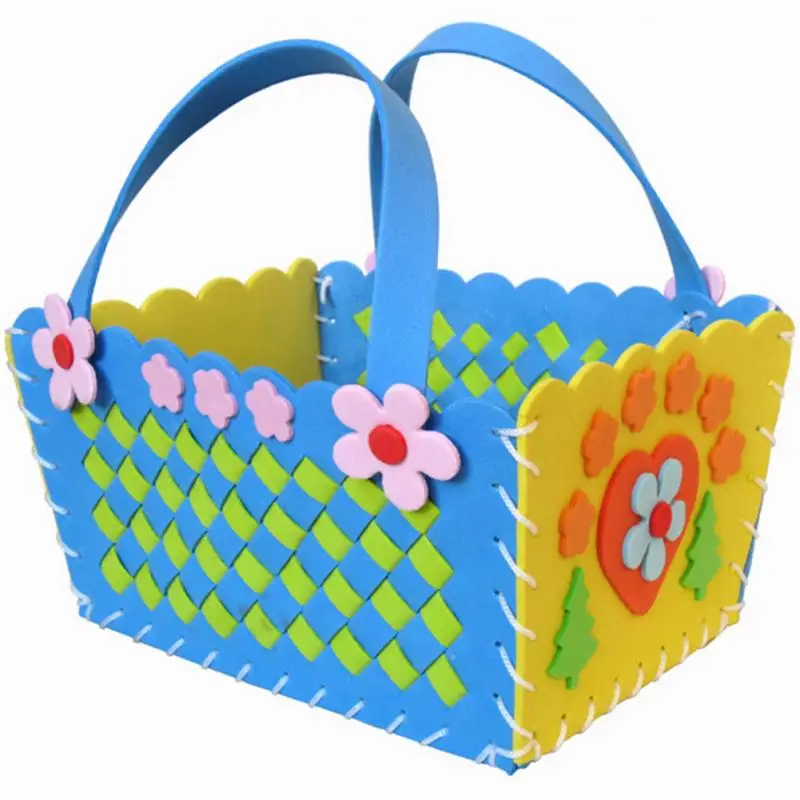 

DIY EVA Handmade Crafts Flower Sewing Weaved Basket Children Educational 3D Braid Basket