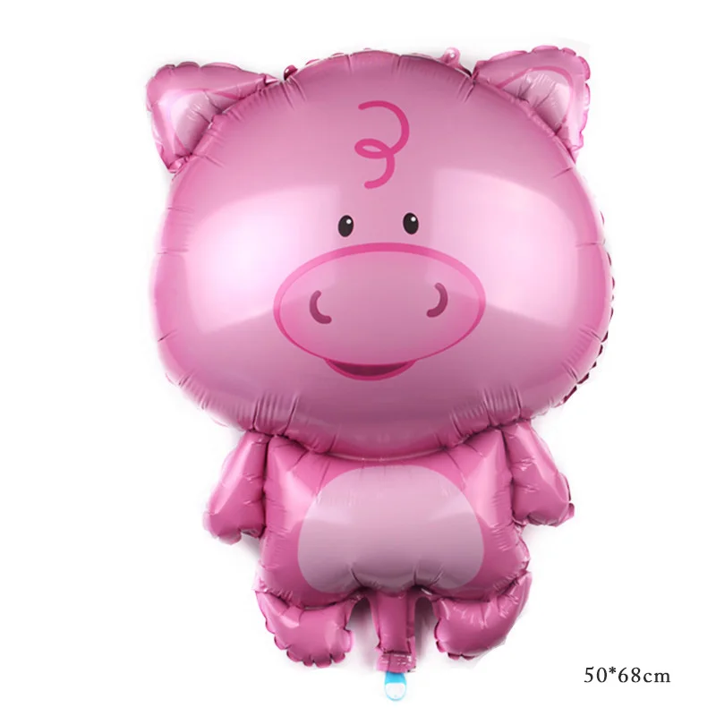 50 шт. см 50*68 см мультфильм свинья воздушный шарик из алюминиевой фольги шары День рождения украшения Детские игрушки globos - Цвет: Розовый
