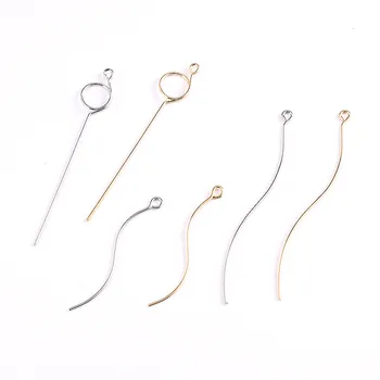 

SEA MEW 50PCS Metal Alloy Gold Rhodium Curve Bend Long Pendant Connectors DIY Earrings Accessories 44mm 66.5mm 62.5mm