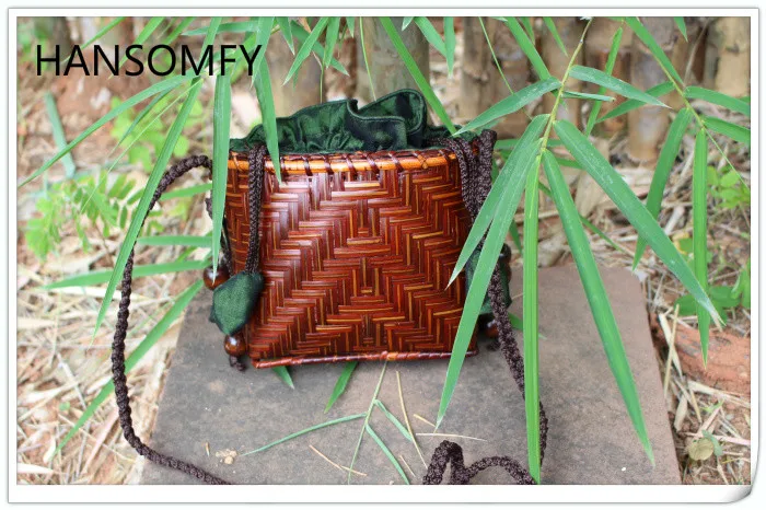 HANSOMFY | Handgemaakte Mand Rotan Stro Zakken Bohemen Stijl Strandtas Zomer Chic MIni Bamboe Handtas Shoulde4r Tas HANSOMFY | Handgemaakte Mand Rotan Stro Zakken Bohemen Stijl Strandtas Zomer Chic MIni Bamboe Handtas Shoulde4r Tas