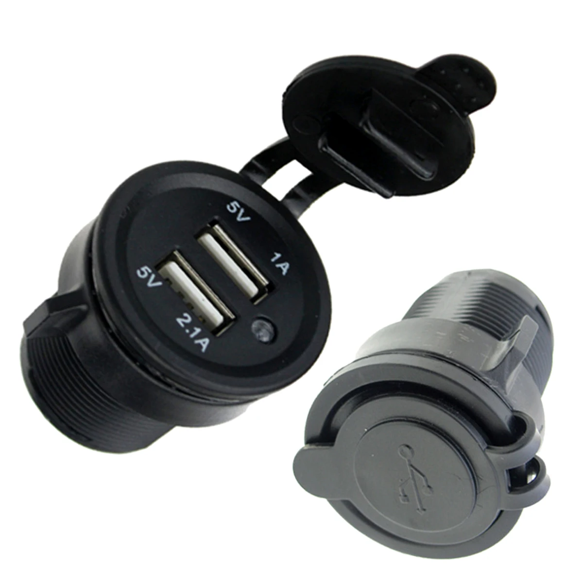 

12V-24V Blue led indicator light Dual USB Ports Charger Car Cigarette Lighter Socket Splitter built in smart IC