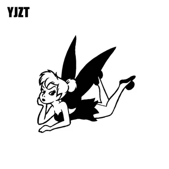 

YJZT 14.5*14.3CM Cute Sexy Naughty Fairy Girl Cool Style Black/Silver Vinyl Decal Car Sticker Silhoutte Design C20-1017