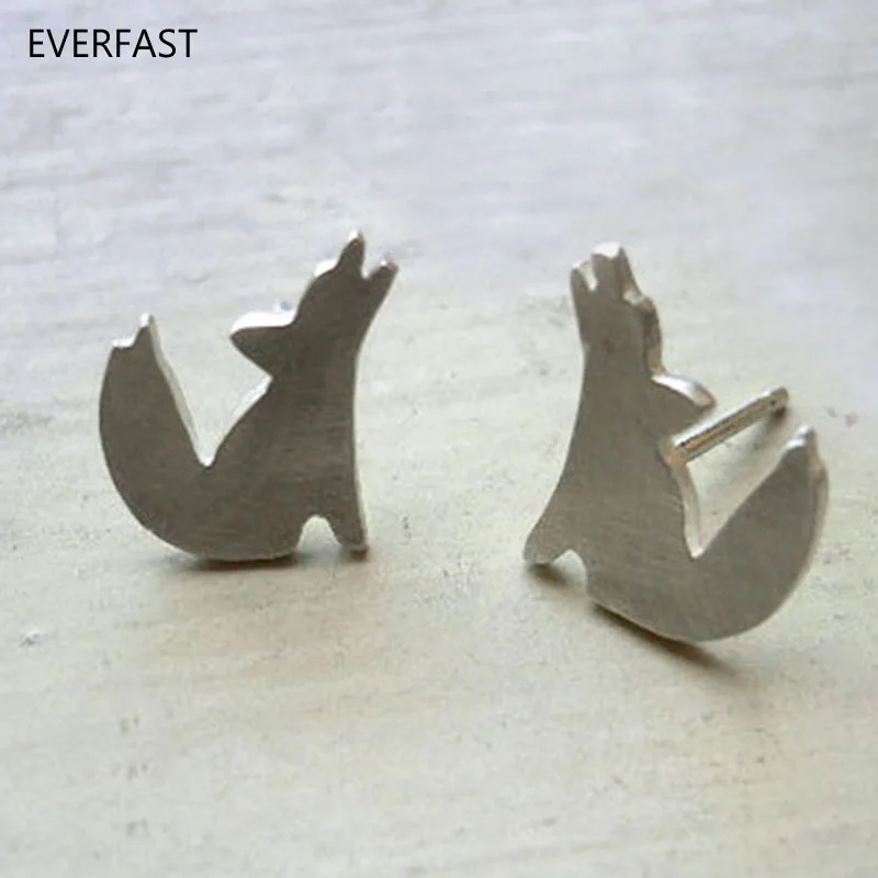 

Everfast 1Pair Cute Howling Wolf Studs Polar Animal Earrings Fashion Brincos 2018 Accessories For Women Kids