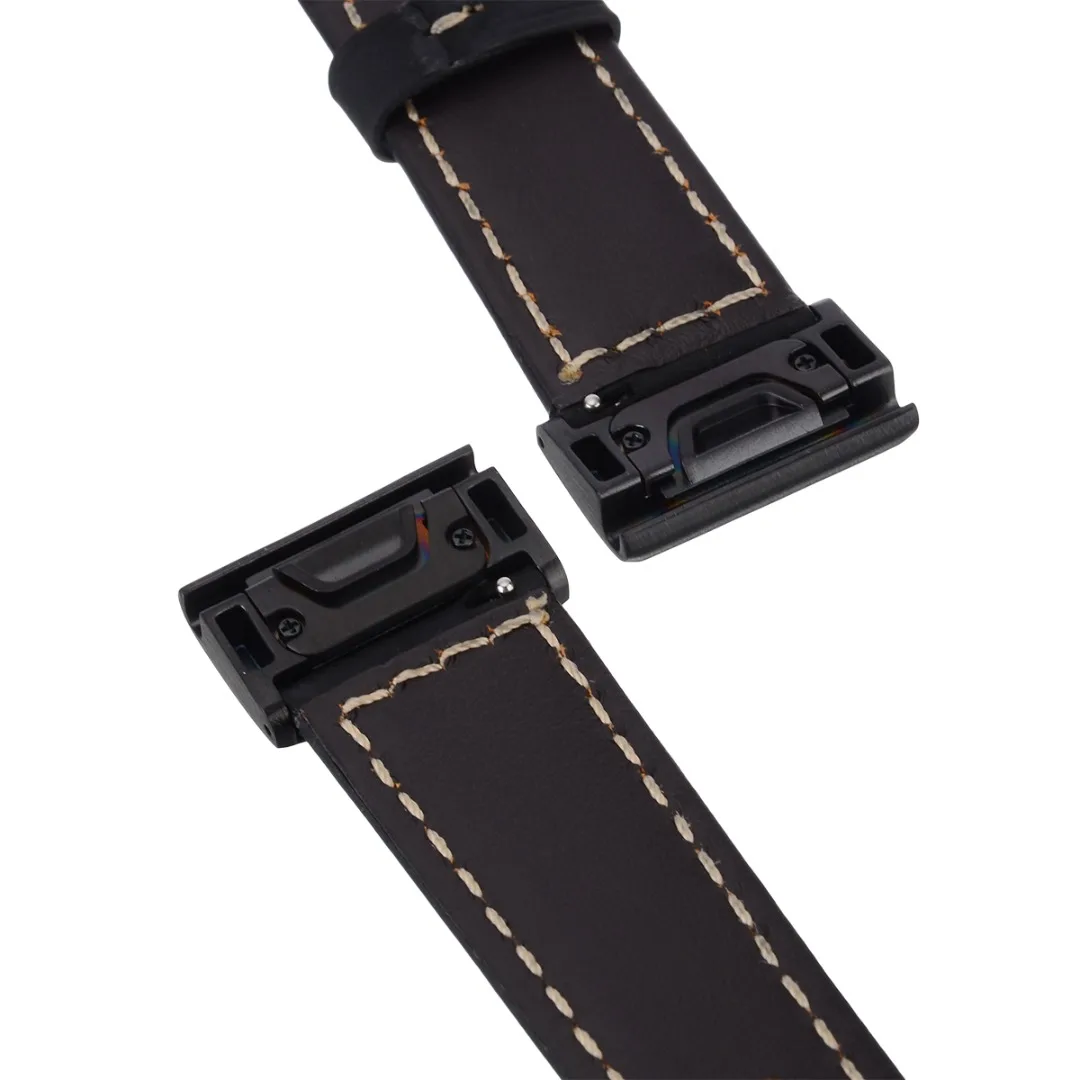 Shellhard New Quick Fit Genuine Leather Watchbands For Garmin Fenix 5/Fenix 5X 2 Colors Watch Band Wristband Strap