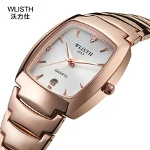 WLISTH, новые модные часы для влюбленных, для мужчин и женщин, известный роскошный бренд, серебро и розовое золото, Овальный циферблат, календарь, кварцевые наручные часы