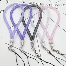 Обувь для девочек Bling роскошный ремешок для ношения на запястье с бриллиантом для мобильного телефона с опцией установки ключевая цепь ремней Браслет