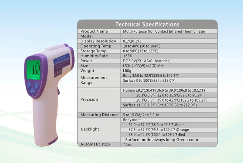 LCD Digital Fever Thermometer Infrared Forehead Body Non-Contact LCD Ir Termometro Electronic Medical milk Child Baby Adult Care