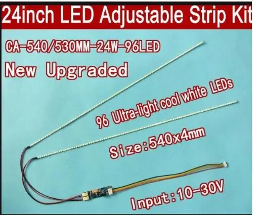 Free shipping 10set 24'' 540mm Adjustable brightness led backlight strip kit Update 24inch-wide LCD CCFL panel to LED | Освещение