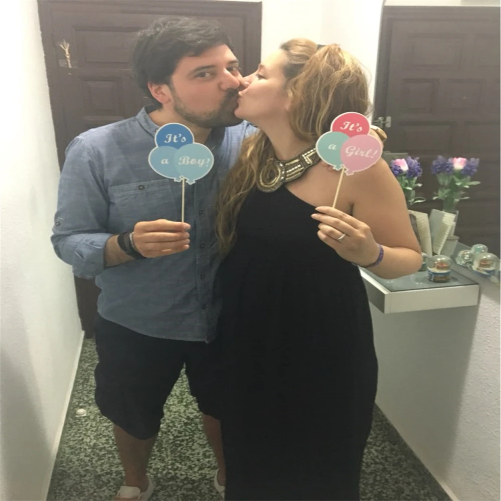 Photo Booth Baby Shower украшения «сделай сам» его девушка реквизит для фотографий новорожденных девочек 1th День рождения розовый фото стенд Реквизит Baby Shower