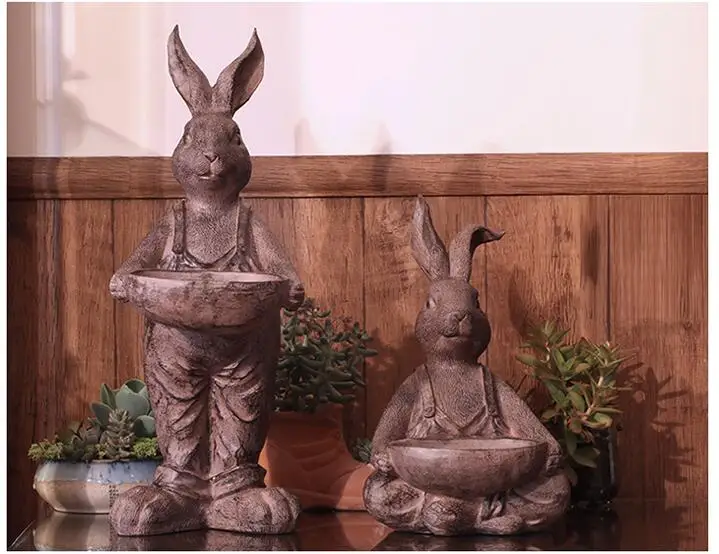 Американский настольная лампа Милая Смола ваза кролик лоток для горшков украшения для дома ремесел открытый сад цветочный горшок для суккулентных растений декоративные статуи