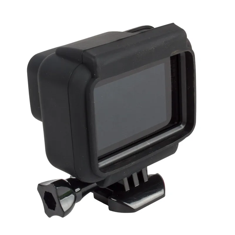 Ударопрочный чехол, защитный силиконовый чехол, черный с рамкой для экшн-камеры Go Pro Hero 5/6 - Цвет: Черный цвет