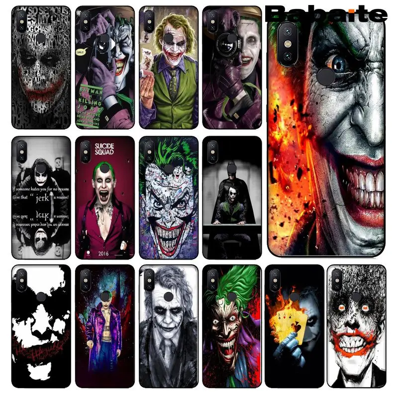 

Babaite poker joker Soft Silicone black Phone Case for Xiaomi Mi 6 8 8 SE Note 3 Mi Note 3 Mix 2 2s Resmi 5 Coque Shell