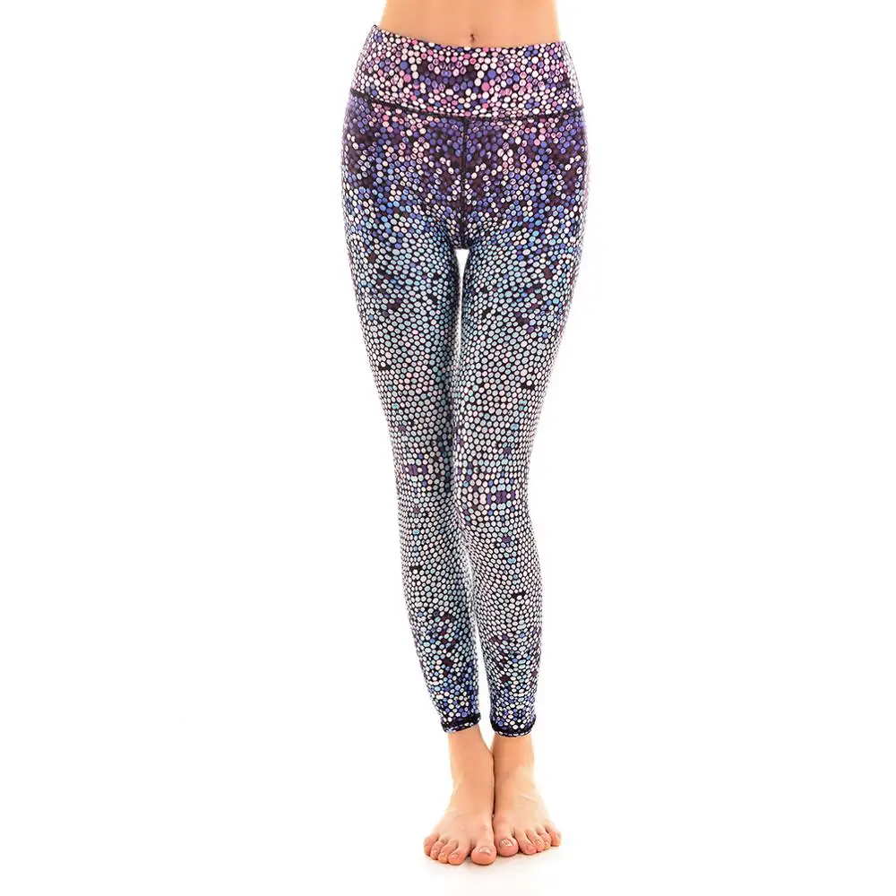 Mermaid Scales PURPLE hot polka dot print sport yoga pants factory