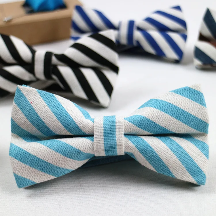 Винтаж Stripe Bow Tie Высокое качество; для свадьбы Галстуки хлопок Papillon галстук человек черный шеи галстук мужской Свадебная Боути