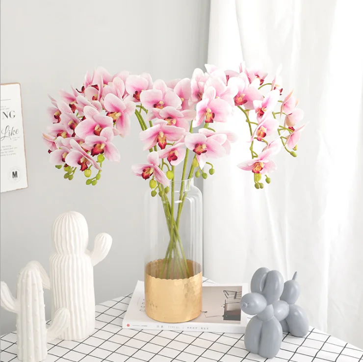 

70cm 1PCSHigh-end Simulation Dancing Orchid Natural Dancing Single Branch Placed Floral Decoration Faux Orchid Flowers