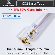 EFR F2 80 Вт CO2 стеклянная лазерная трубка 80 мм Диаметр 1250 мм длина для CO2 лазерная гравировальная машина